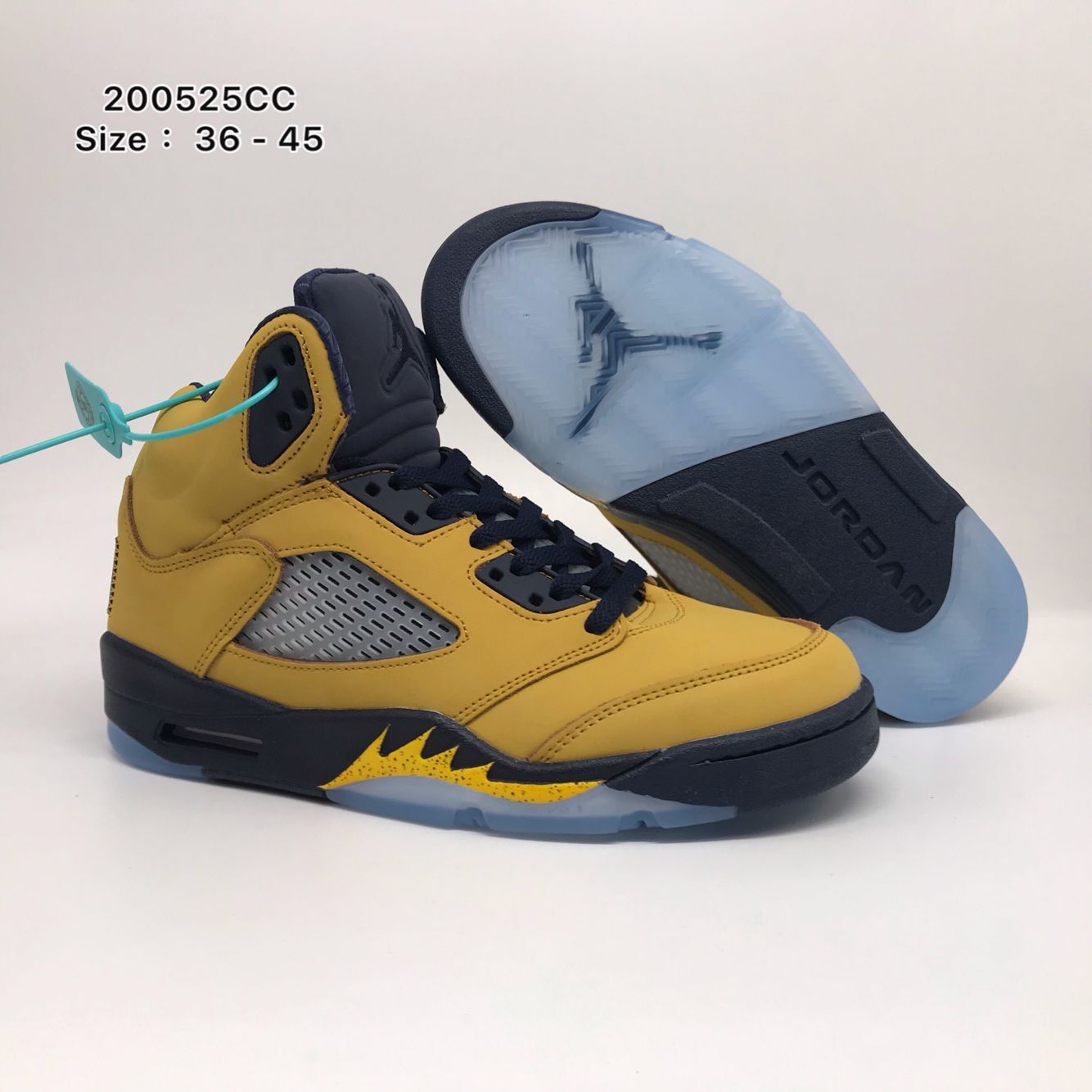 New Air Jordan 5 Michkgan Yellow Navy Blue Shoes [20og6304] - $85.00 : Original Jordan Shoes 